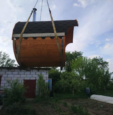 Купить баню бочку № 497 в Зеленокумске по цене от 370124 руб. цена в Зеленокумске от 370 124 руб.